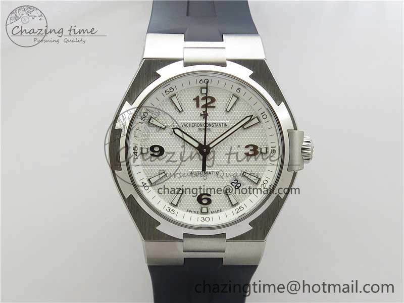 Overseas SS MKS 1:1 Best Edition White Dial on Black Rubber Strap MIYOTA 9015