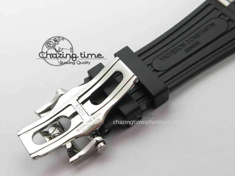 Overseas SS RG JJF 1:1 Best Edition Black Dial On Rubber Strap MIYOTA 9015