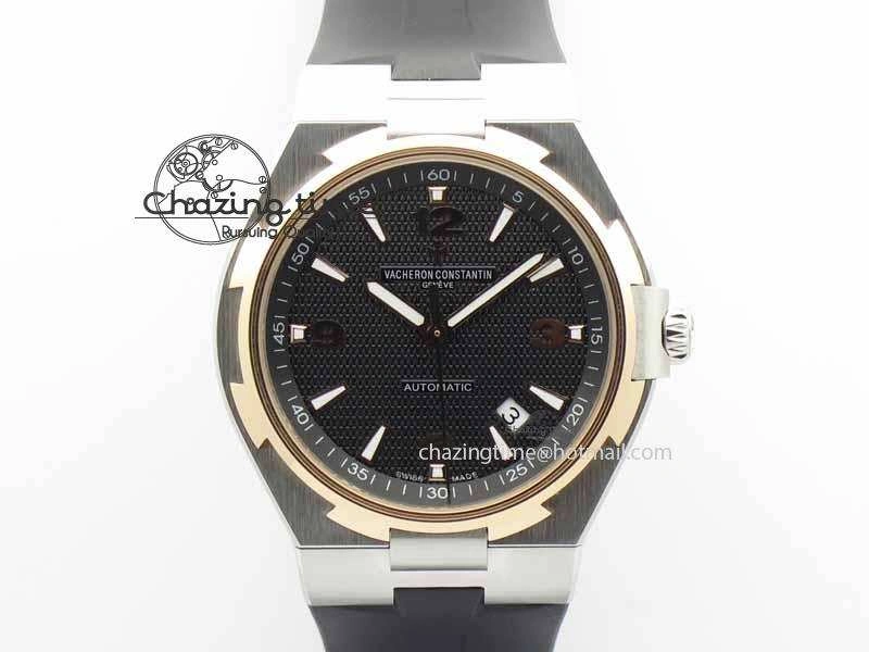 Overseas SS RG JJF 1:1 Best Edition Black Dial On Rubber Strap MIYOTA 9015