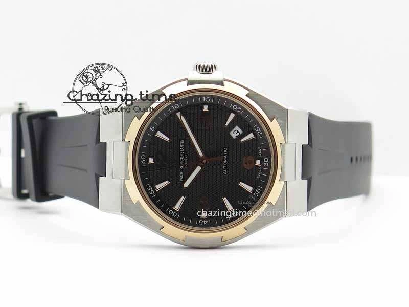 Overseas SS RG JJF 1:1 Best Edition Black Dial On Rubber Strap MIYOTA 9015