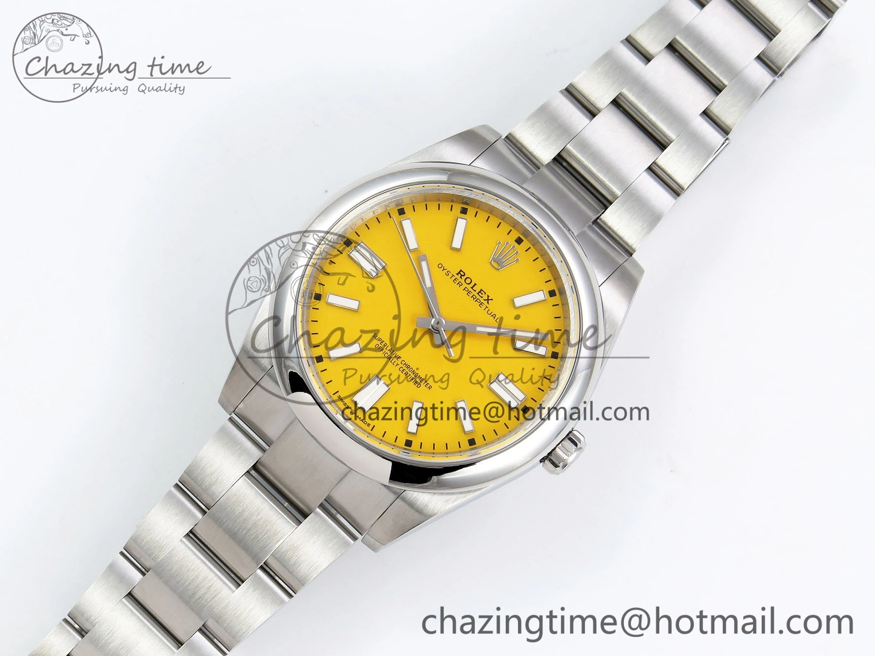 Oyster Perpetual 124300 41mm DIWF 1:1 Best Edition 904L Steel Yellow Dial A3230
