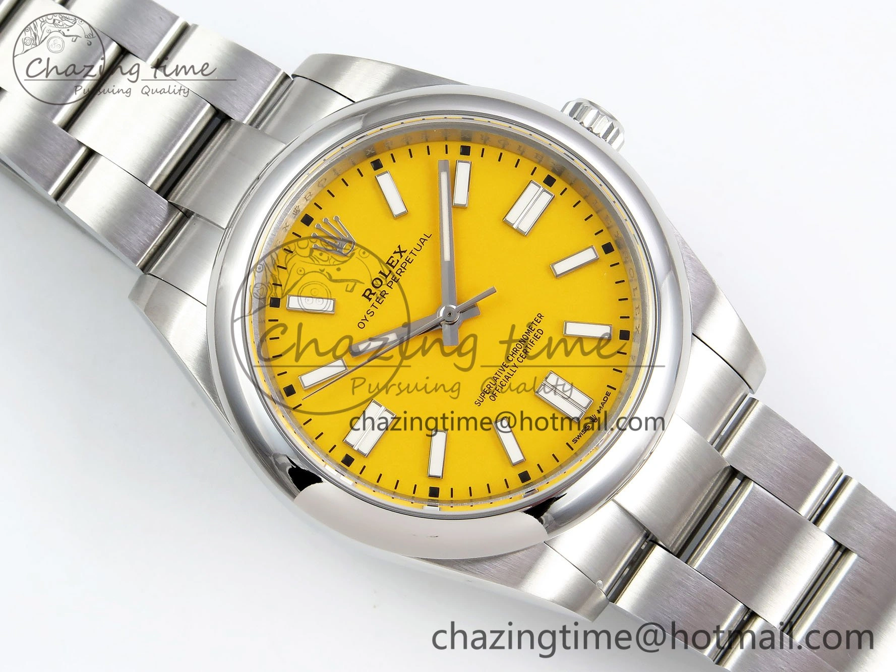 Oyster Perpetual 124300 41mm DIWF 1:1 Best Edition 904L Steel Yellow Dial A3230