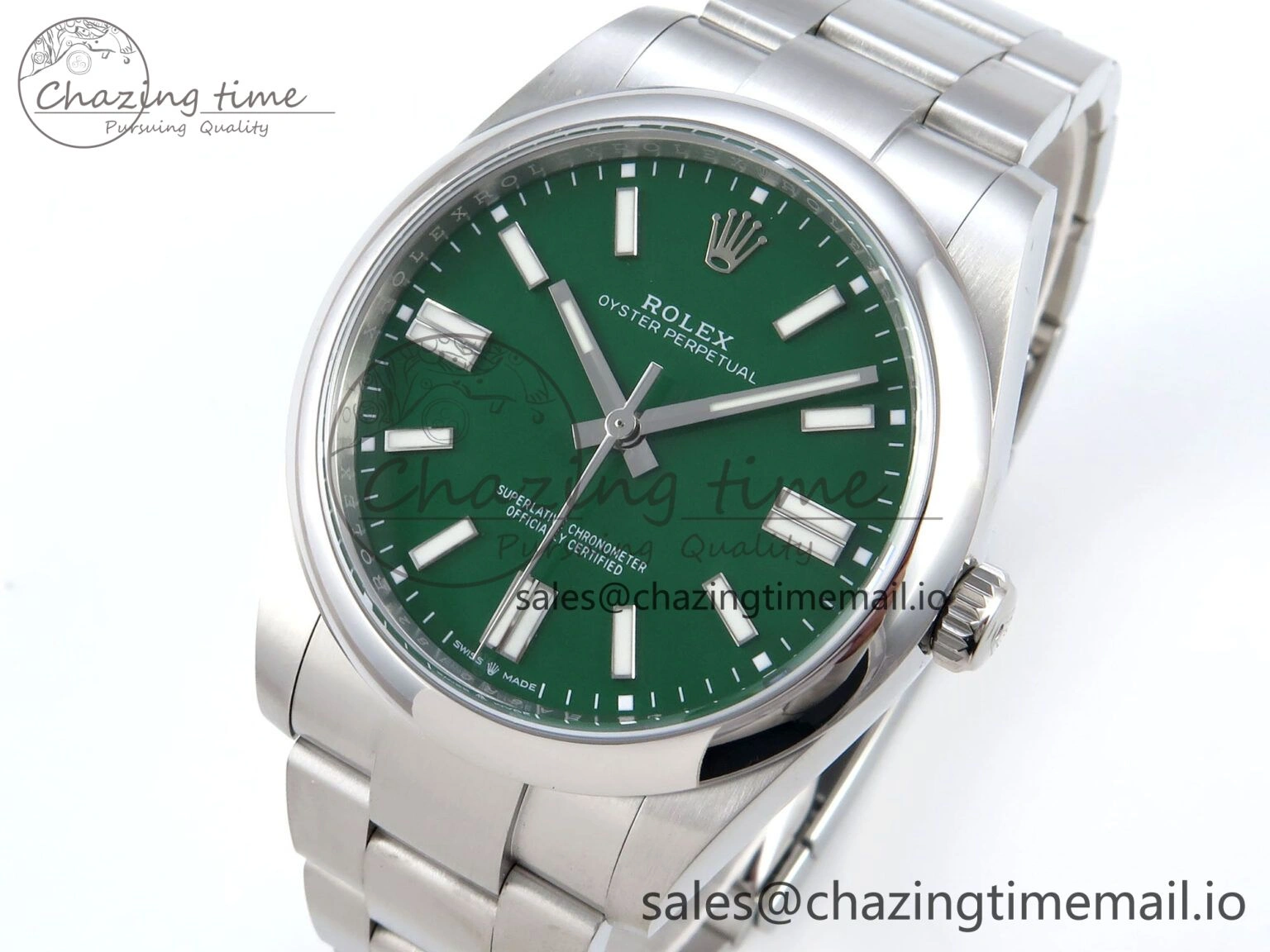 Oyster Perpetual 124300 41mm EWEF Best Edition 904L Steel Green Dial A3230