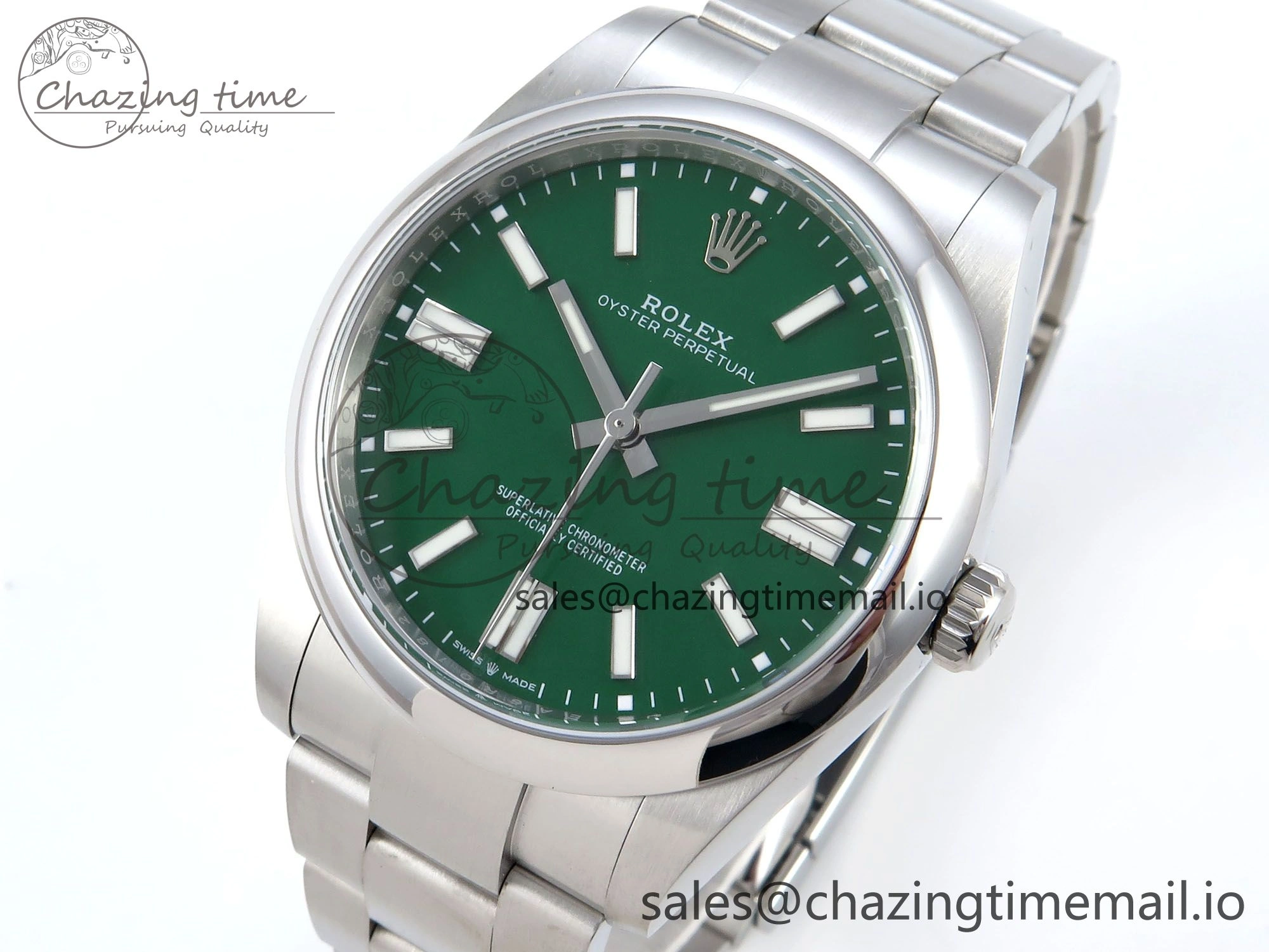 Oyster Perpetual 124300 41mm EWEF Best Edition 904L Steel Green Dial A3230