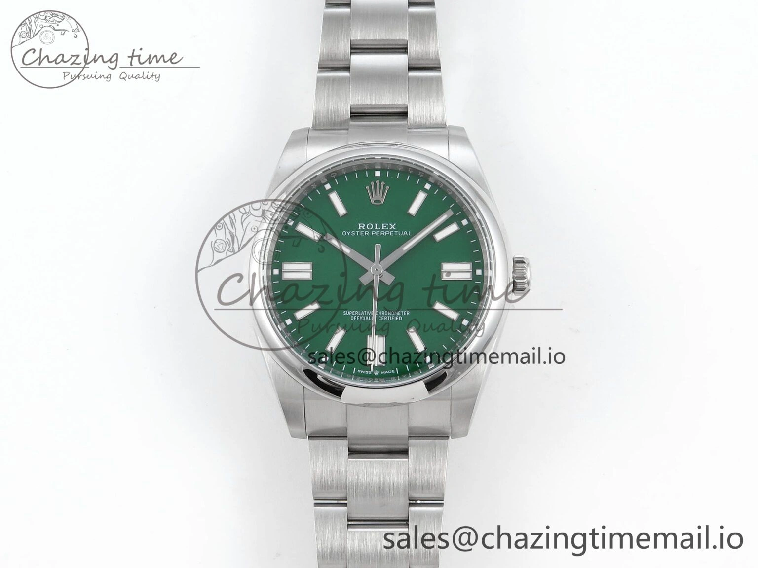 Oyster Perpetual 124300 41mm EWEF Best Edition 904L Steel Green Dial A3230