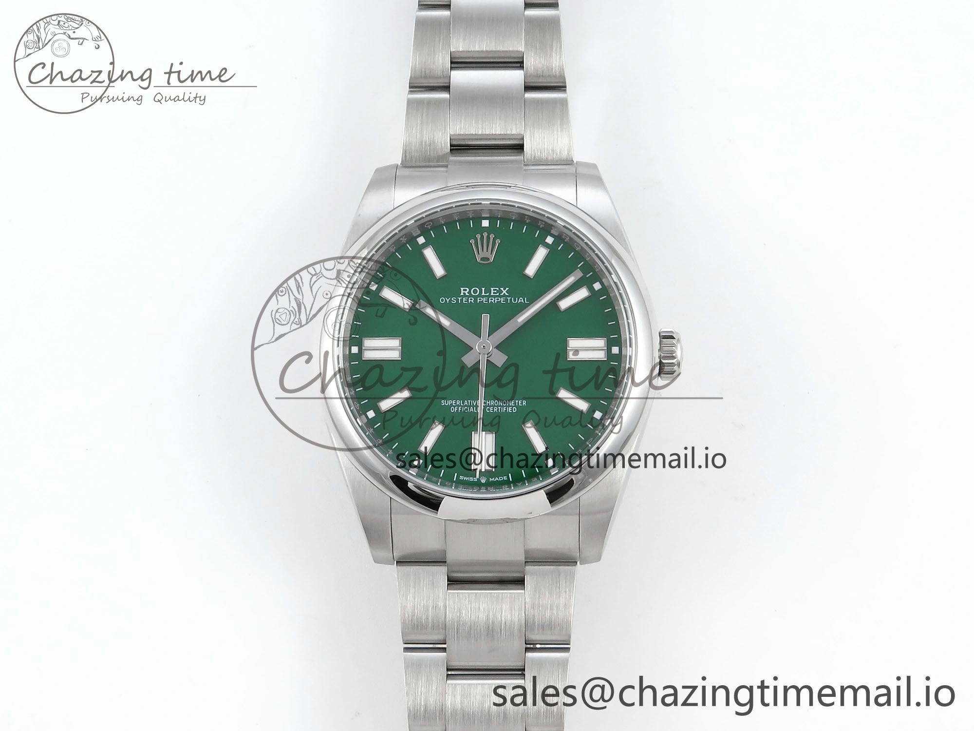 Oyster Perpetual 124300 41mm EWEF Best Edition 904L Steel Green Dial A3230