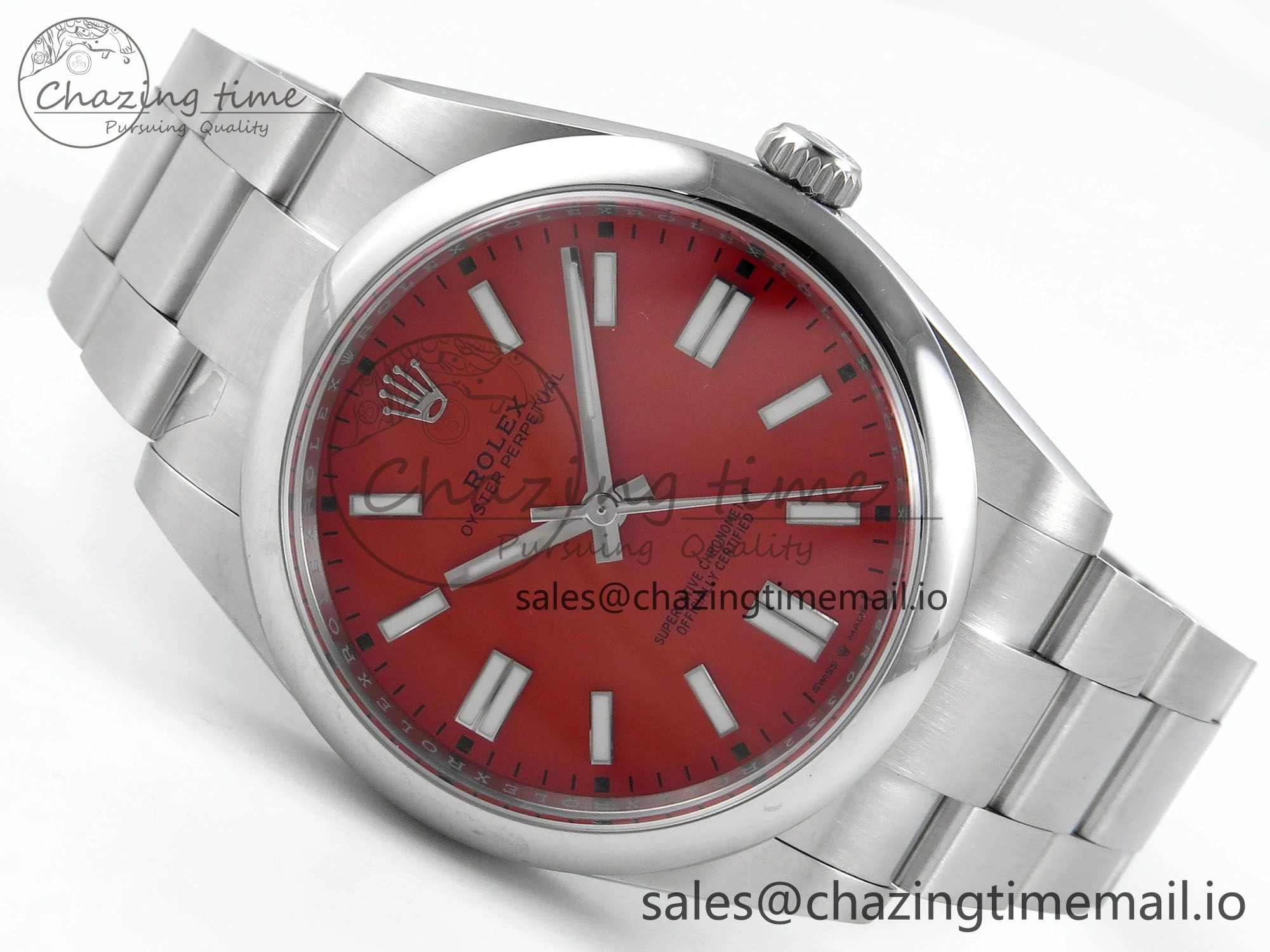 Oyster Perpetual 124300 41mm EWEF Best Edition 904L Steel Red Dial A3230