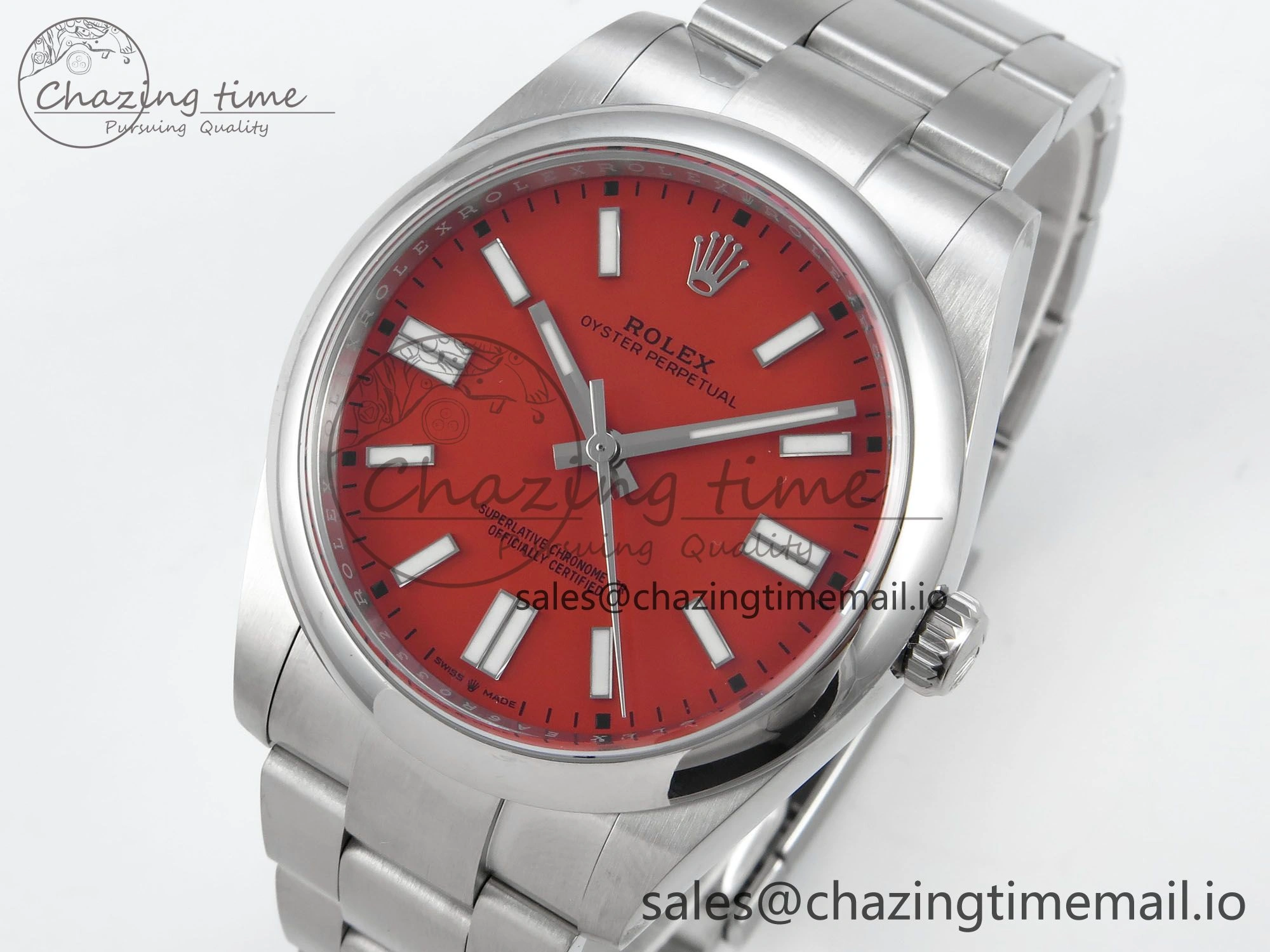 Oyster Perpetual 124300 41mm EWEF Best Edition 904L Steel Red Dial A3230