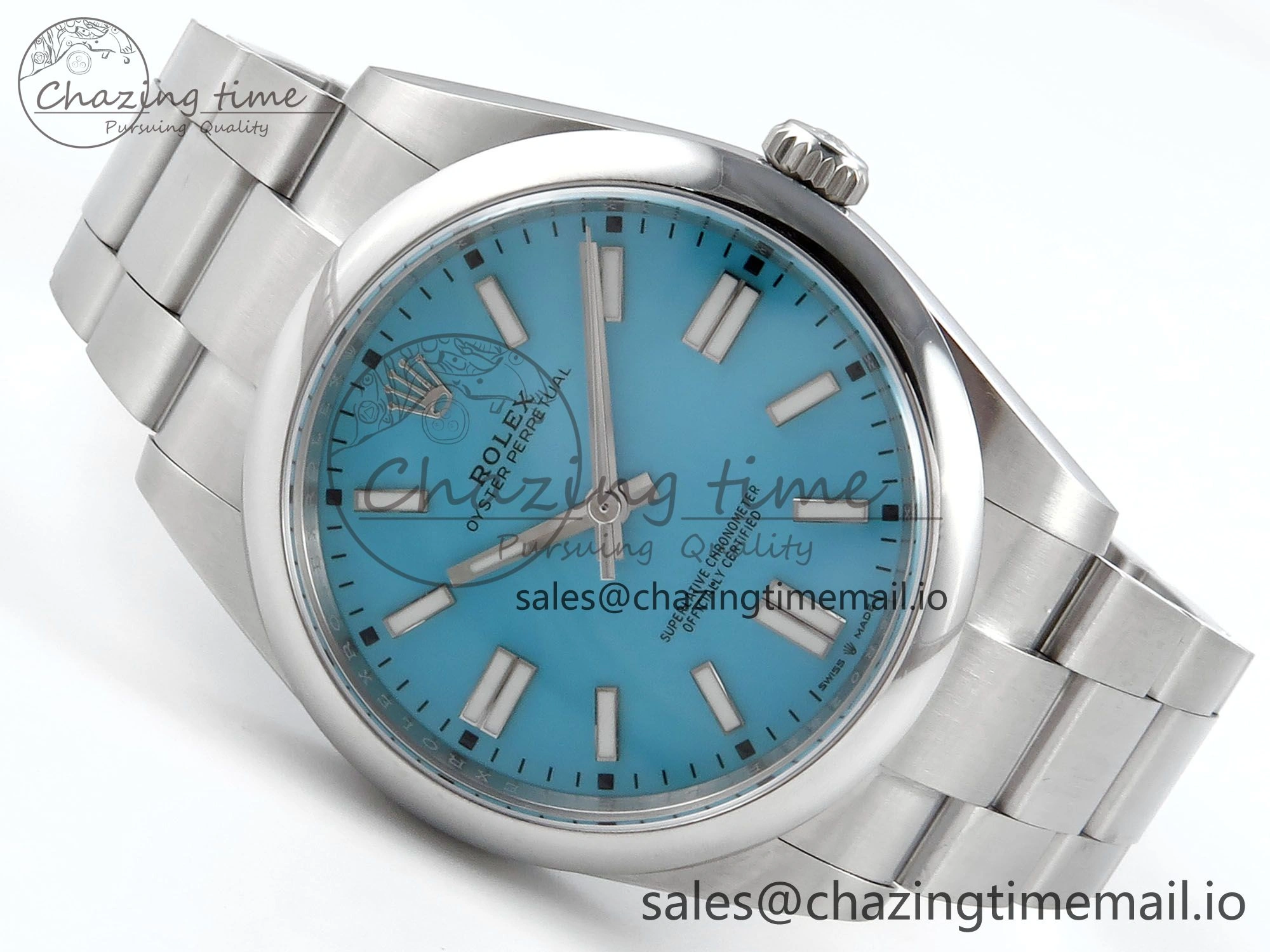 Oyster Perpetual 124300 41mm EWEF Best Edition 904L Steel Tiffany Blue Dial A3230