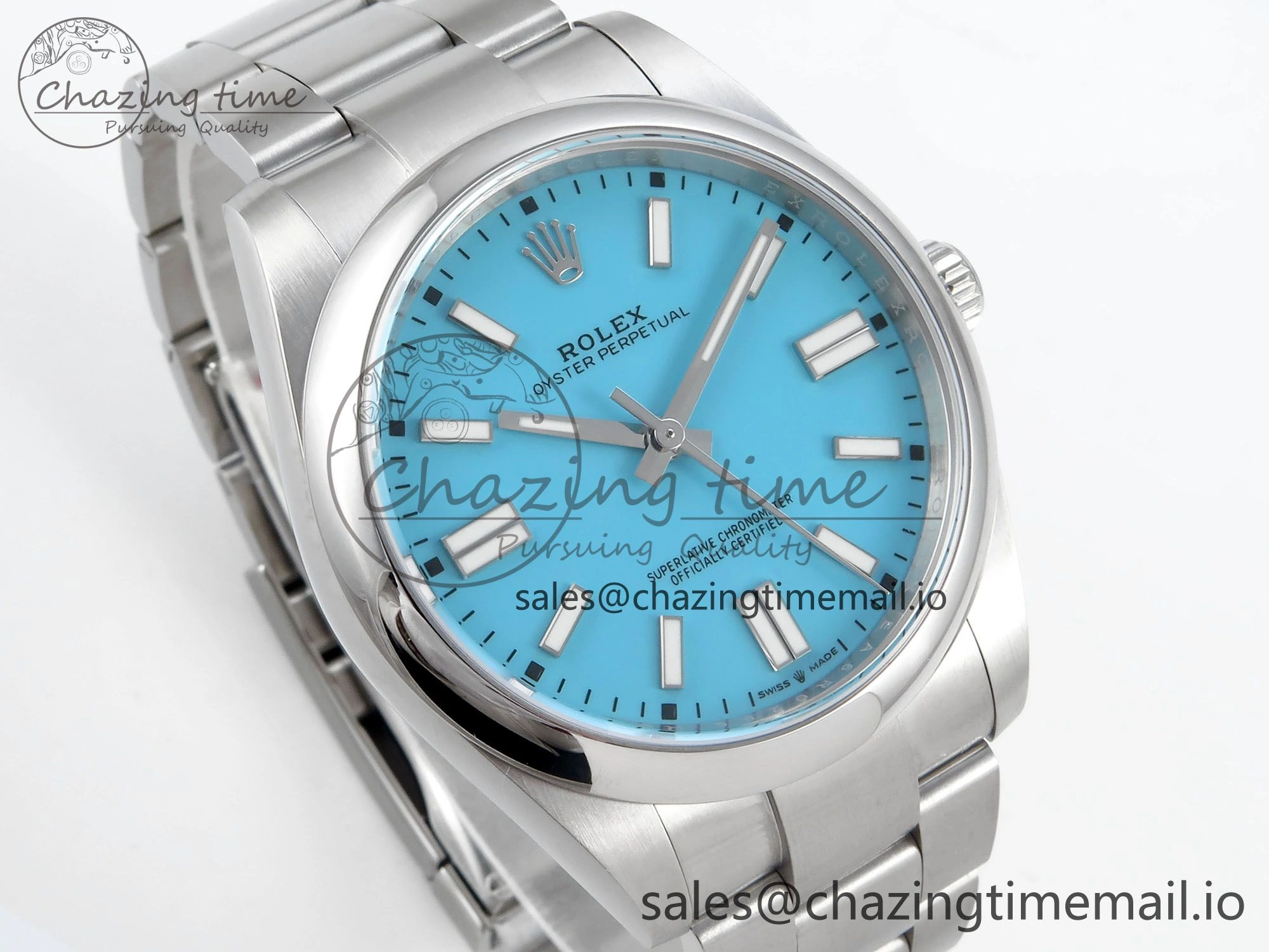 Oyster Perpetual 124300 41mm EWEF Best Edition 904L Steel Tiffany Blue Dial A3230