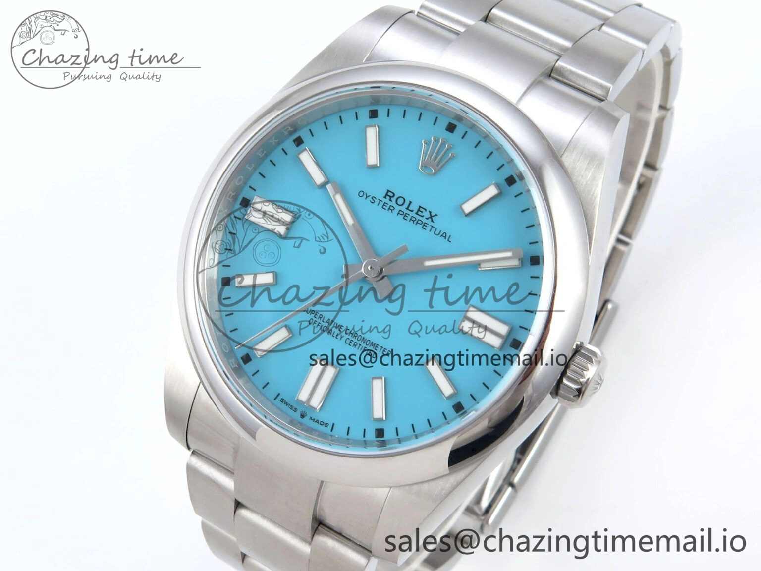 Oyster Perpetual 124300 41mm EWEF Best Edition 904L Steel Tiffany Blue Dial A3230