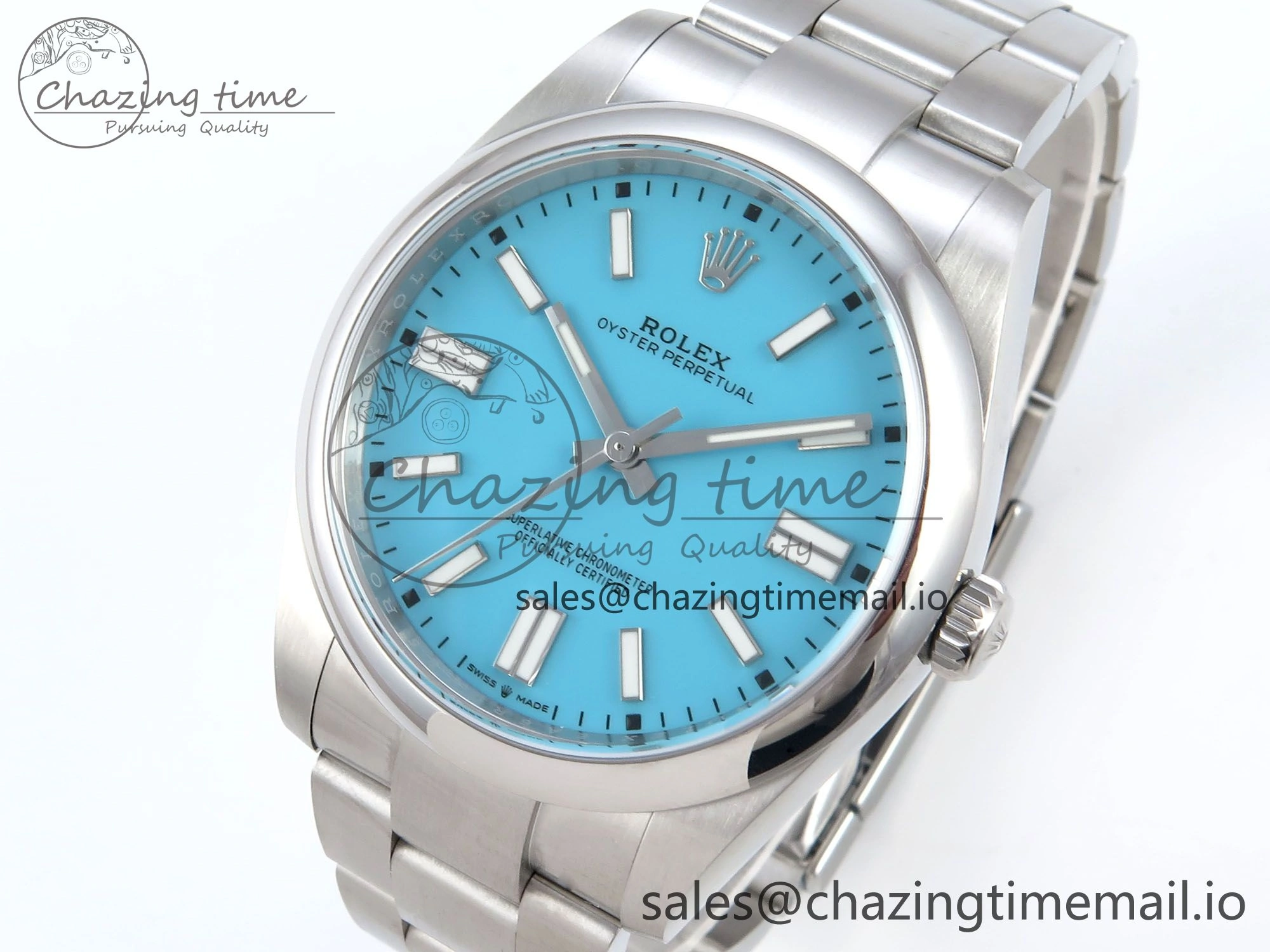 Oyster Perpetual 124300 41mm EWEF Best Edition 904L Steel Tiffany Blue Dial A3230