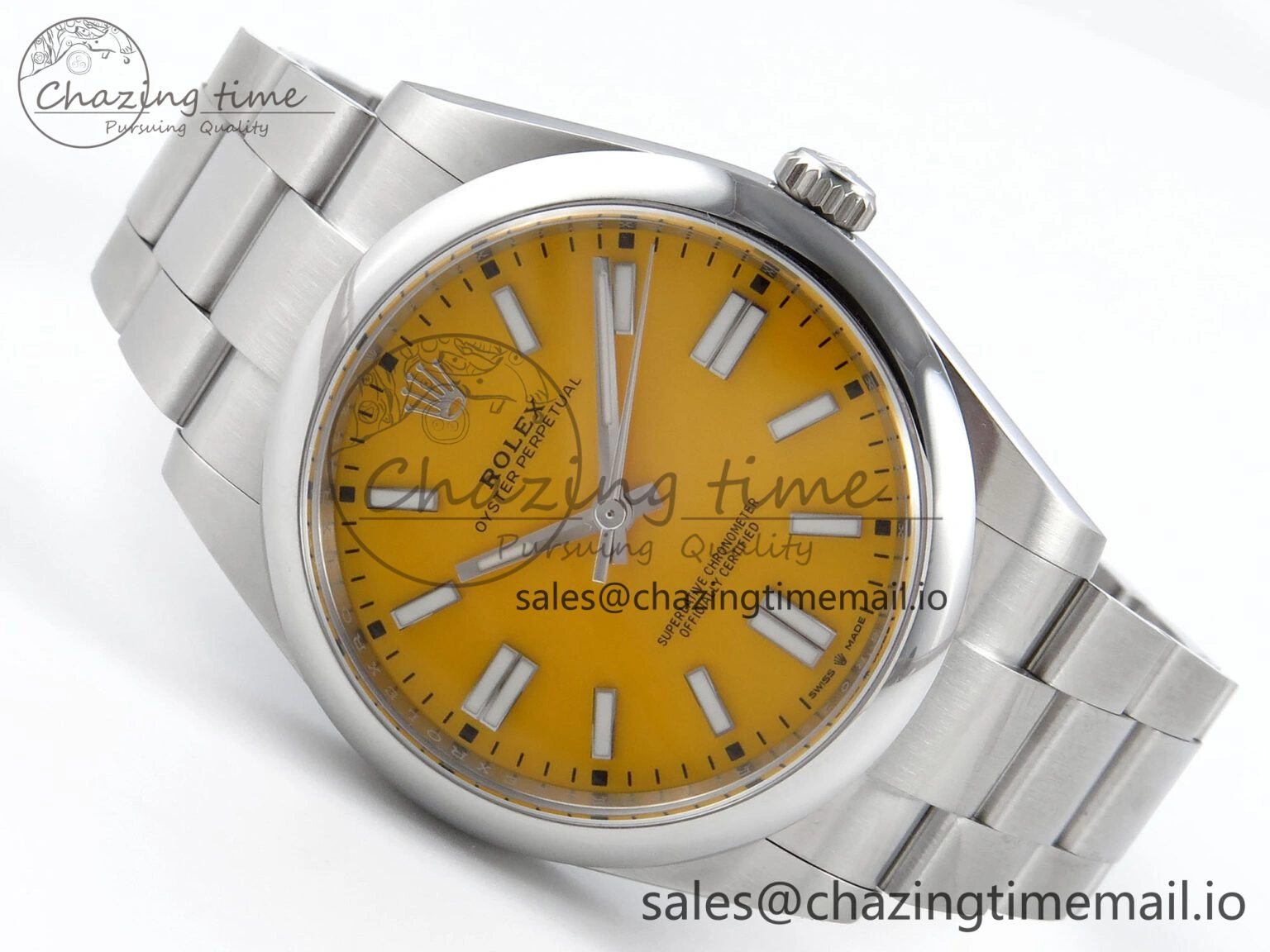 Oyster Perpetual 124300 41mm EWEF Best Edition 904L Steel Yellow Dial A3230