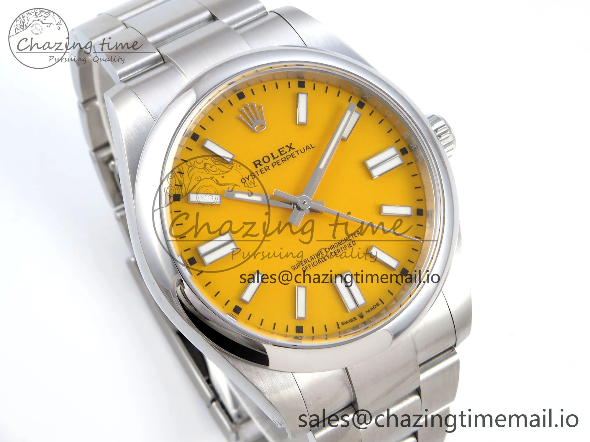 Oyster Perpetual 124300 41mm EWEF Best Edition 904L Steel Yellow Dial A3230