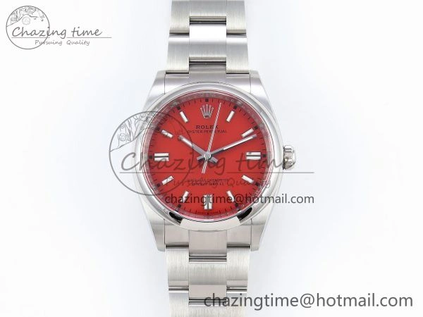 Oyster Perpetual 126000 36mm Clean 1:1 Best Edition 904L Steel Red Dial VR3230