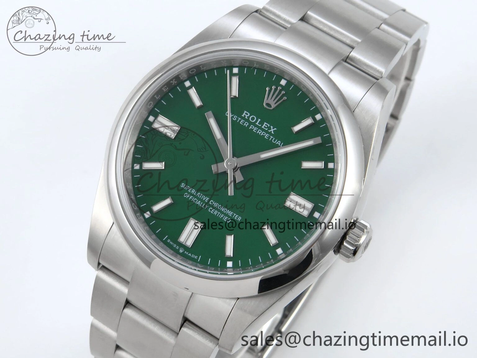 Oyster Perpetual 126000 36mm EWEF Best Edition 904L Steel Green Dial A3230