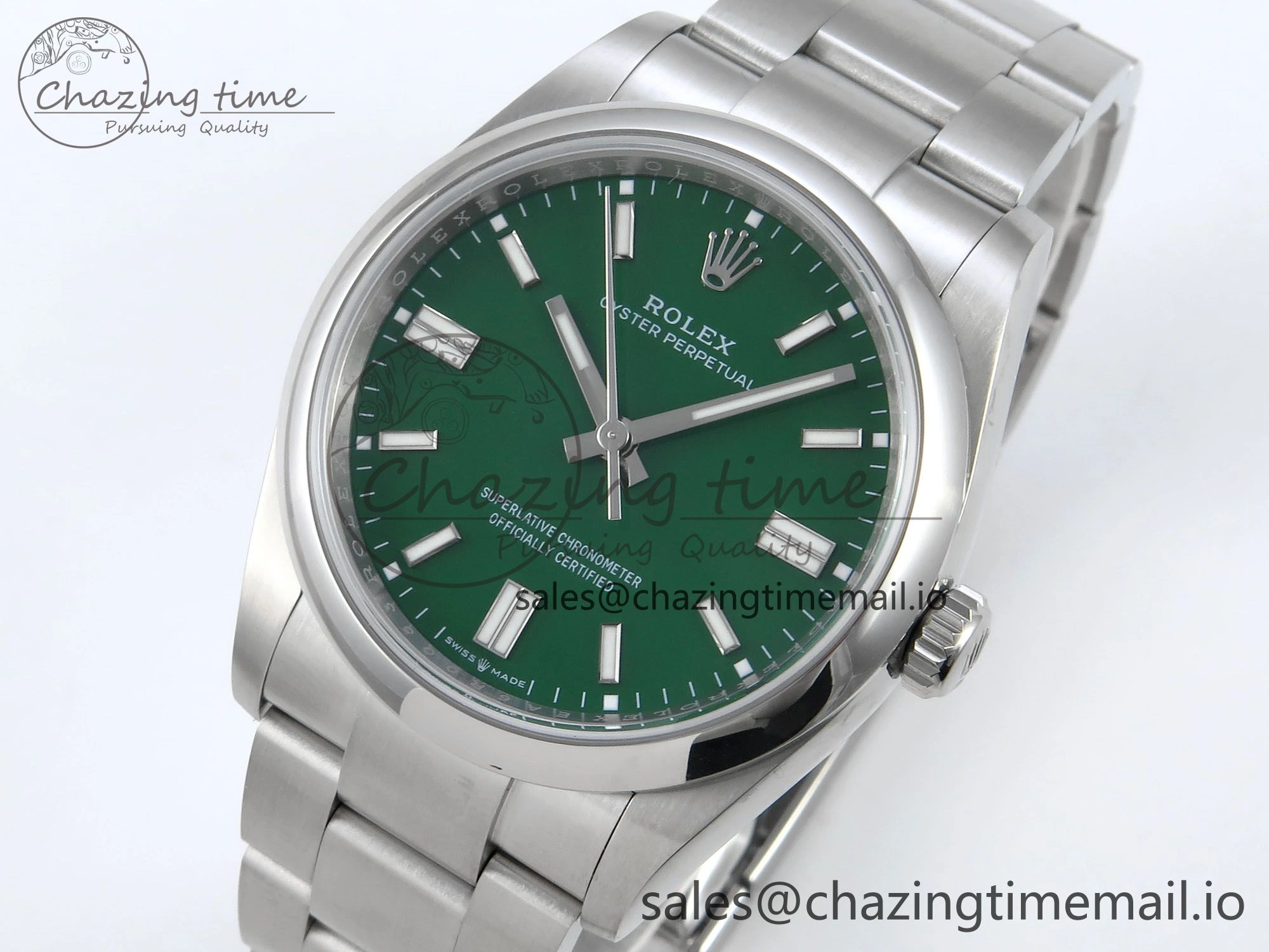 Oyster Perpetual 126000 36mm EWEF Best Edition 904L Steel Green Dial A3230