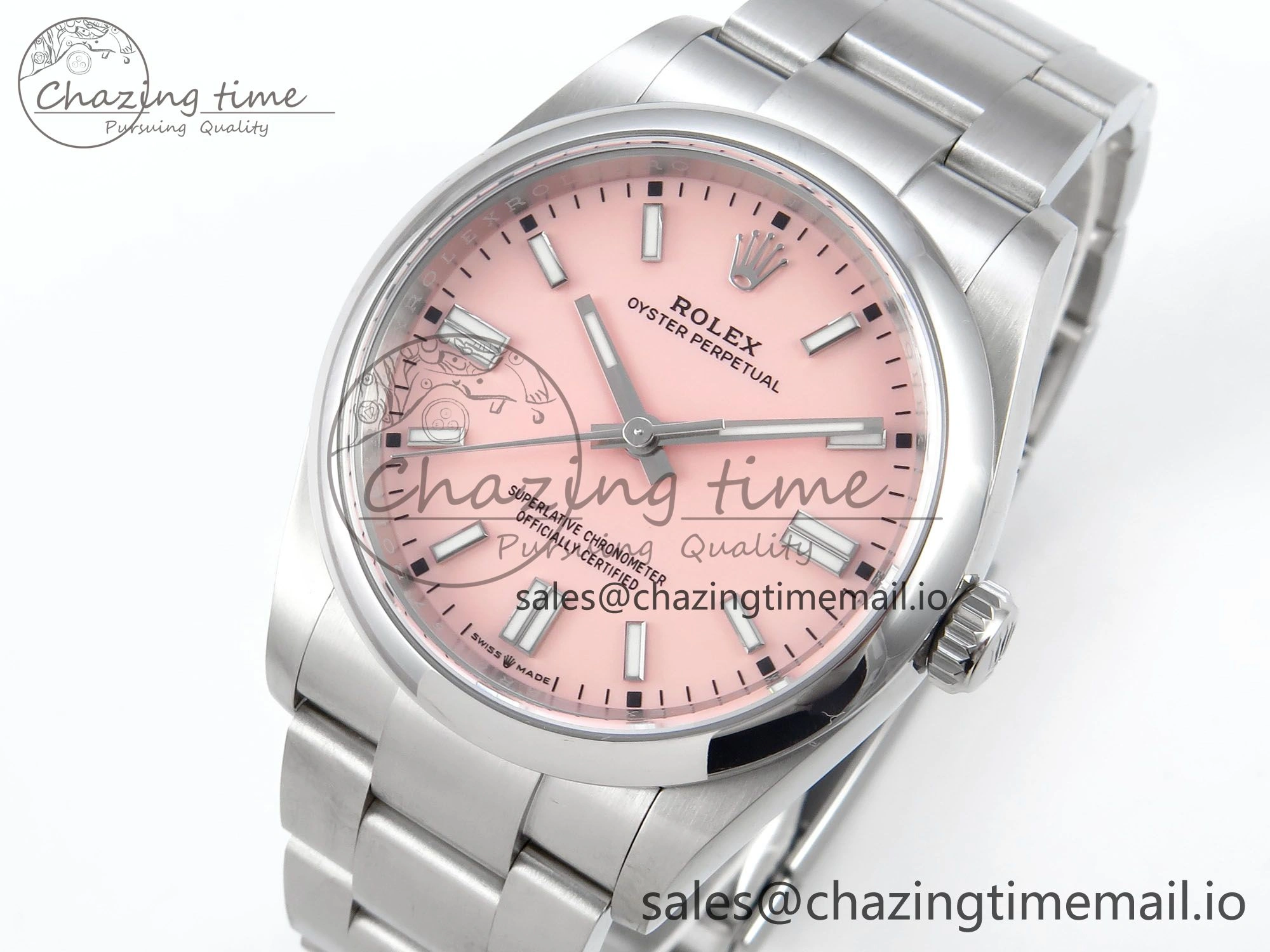 Oyster Perpetual 126000 36mm EWEF Best Edition 904L Steel Pink Dial A3230