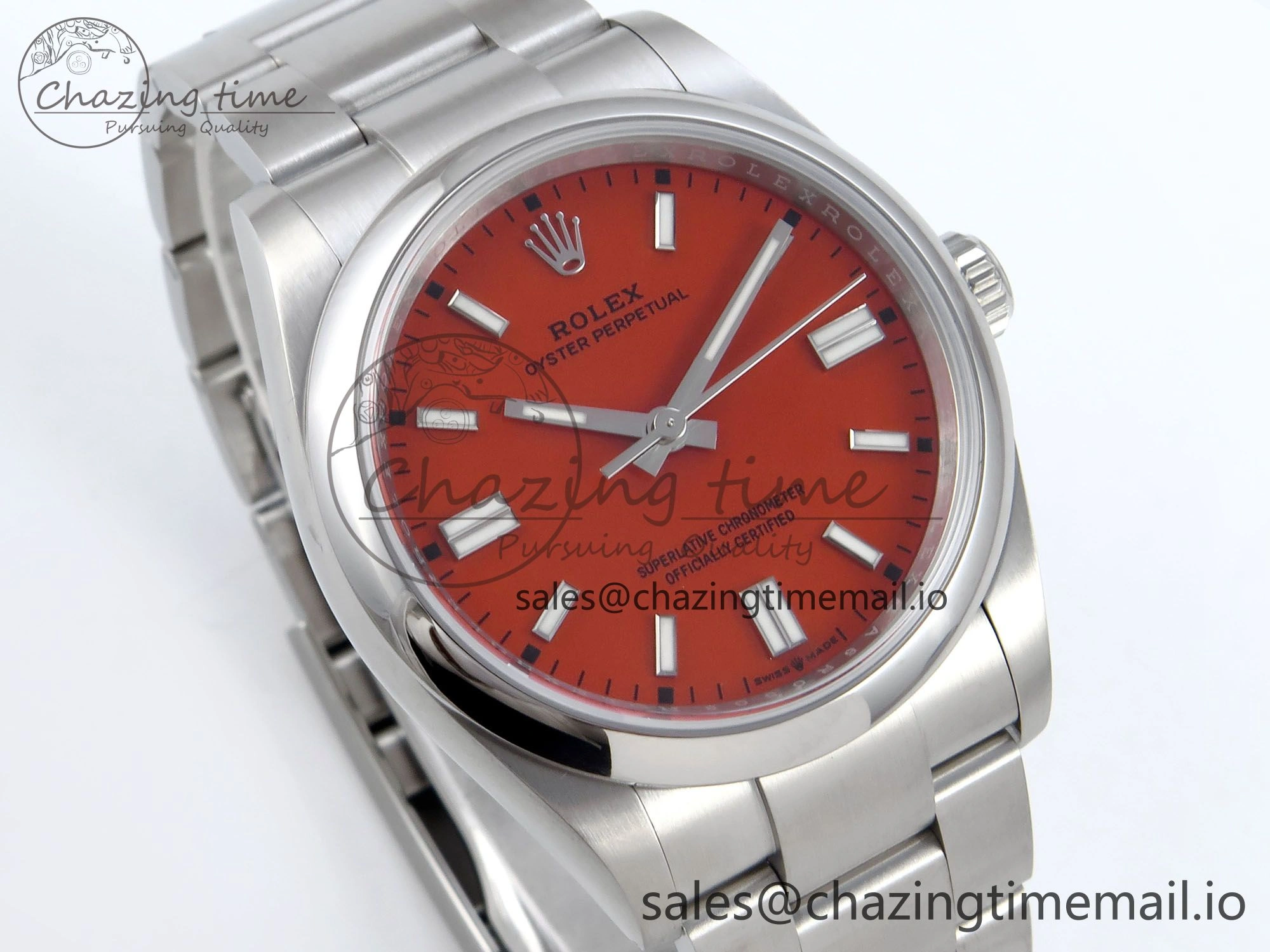 Oyster Perpetual 126000 36mm EWEF Best Edition 904L Steel Red Dial A3230