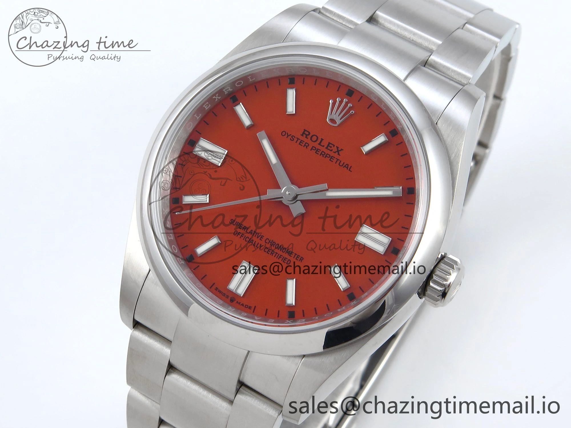 Oyster Perpetual 126000 36mm EWEF Best Edition 904L Steel Red Dial A3230