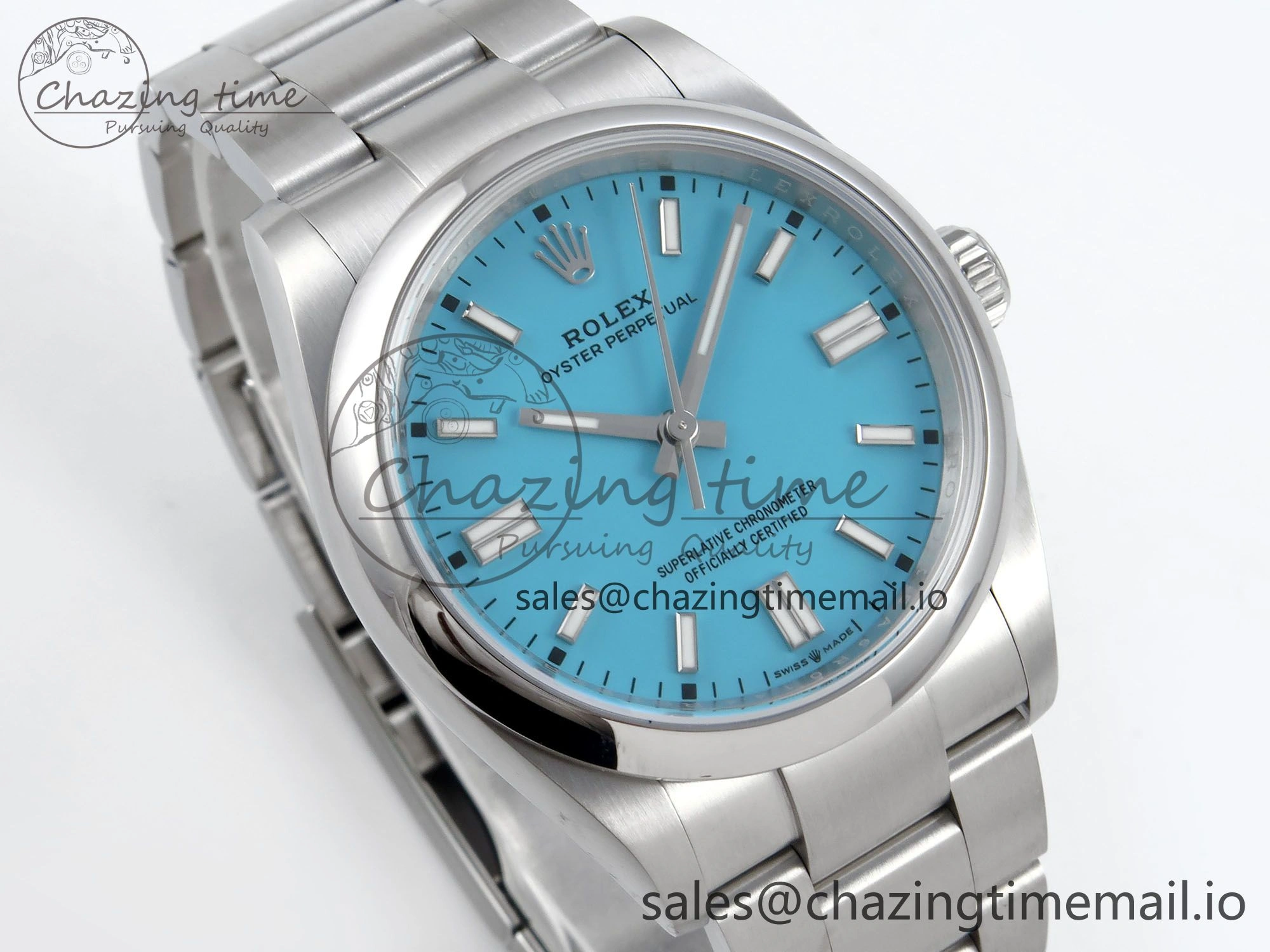 Oyster Perpetual 126000 36mm EWEF Best Edition 904L Steel Tiffany Blue Dial A3230