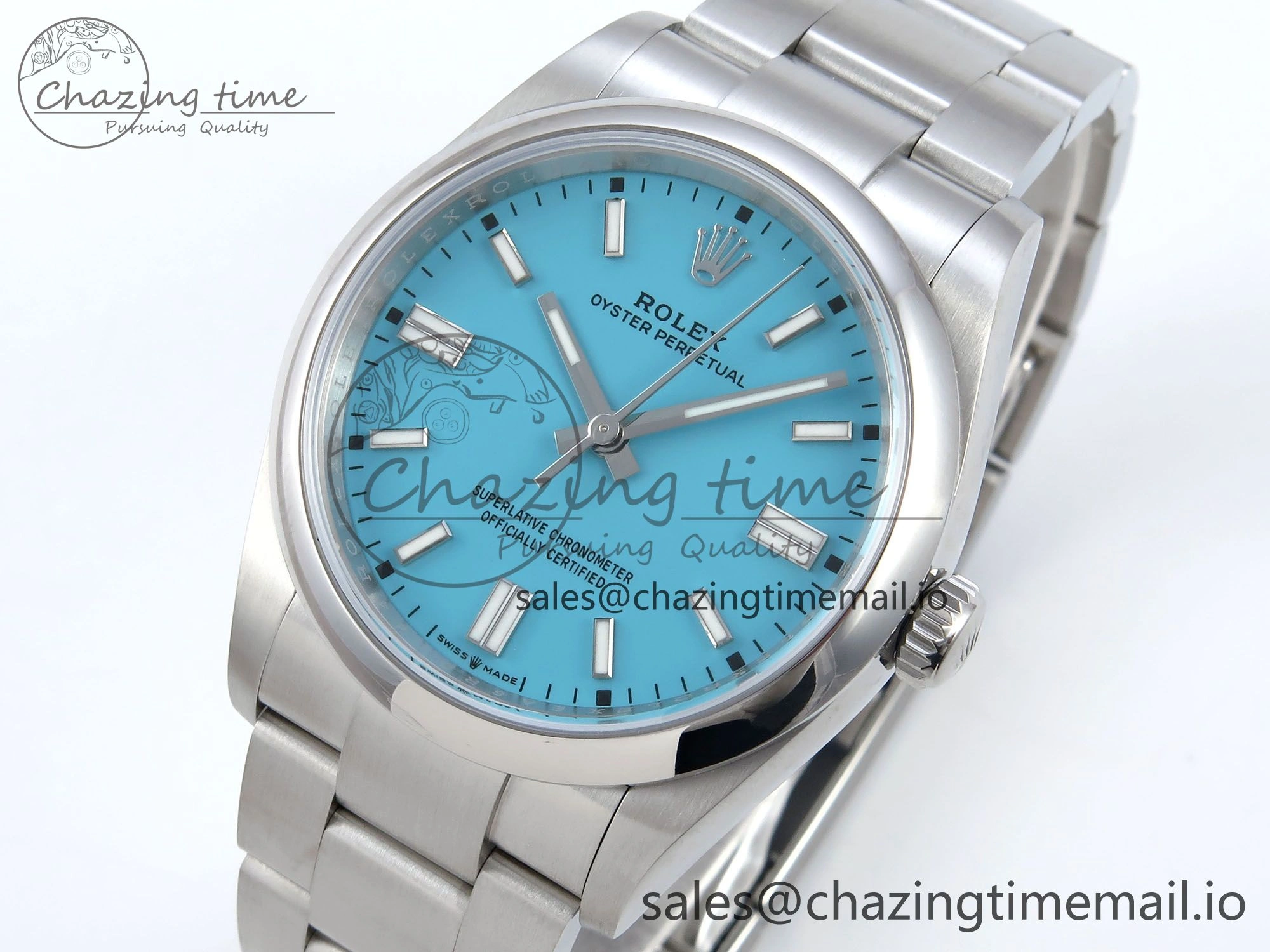 Oyster Perpetual 126000 36mm EWEF Best Edition 904L Steel Tiffany Blue Dial A3230
