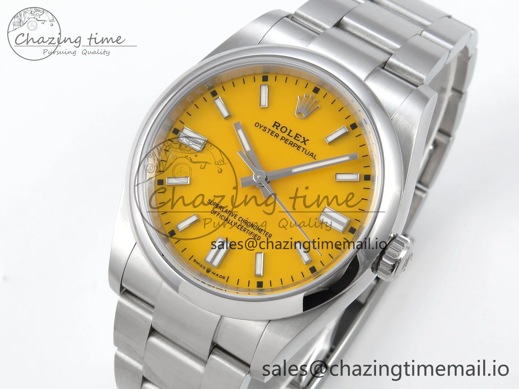 Oyster Perpetual 126000 36mm EWEF Best Edition 904L Steel Yellow Dial A3230