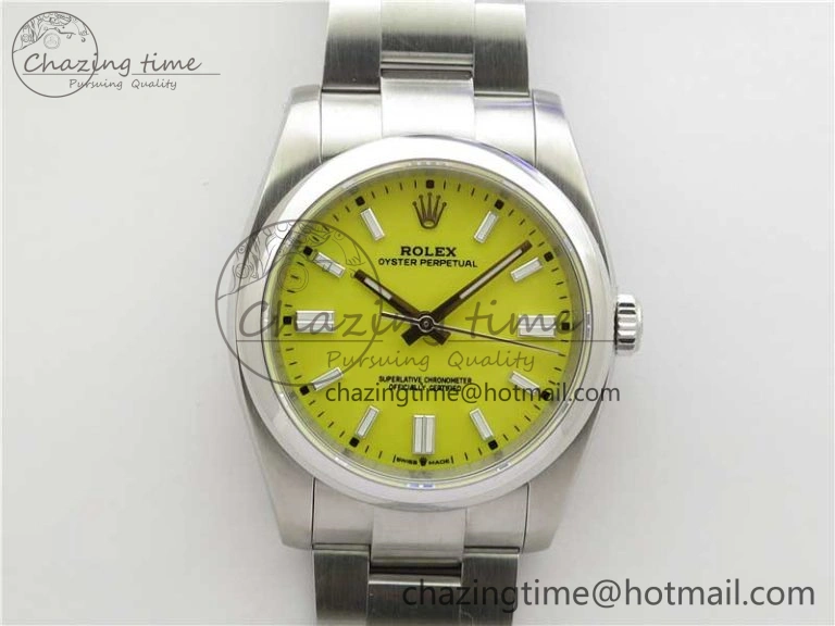 Oyster Perpetual 126000 36mm KRF 1:1 Best Edition 904L Steel Yellow Dial A2824