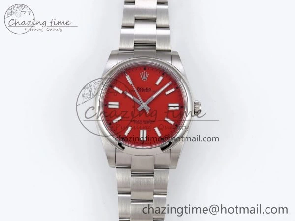 Oyster Perpetual 126000 41mm Clean 1:1 Best Edition 904L Steel Red Dial VR3230