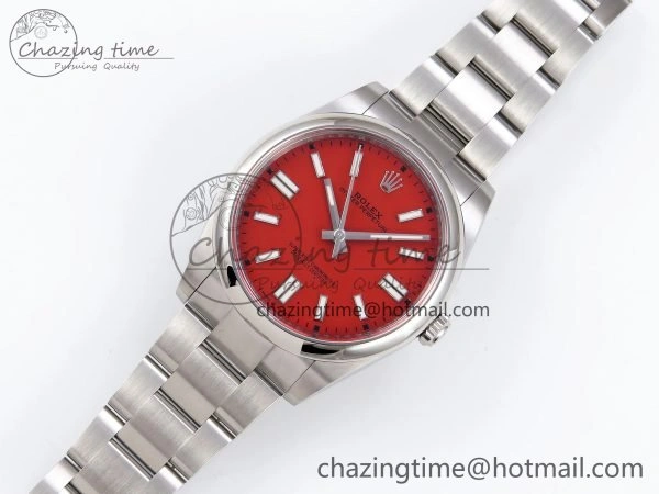Oyster Perpetual 126000 41mm Clean 1:1 Best Edition 904L Steel Red Dial VR3230