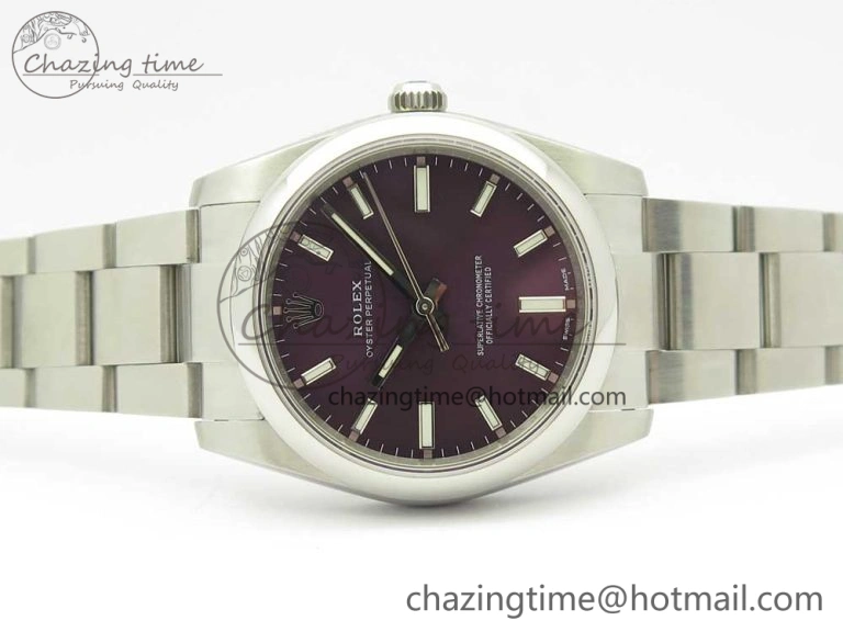 Oyster Perpetual 34mm 114200 UBF 1:1 Best Edition Grape Dial on SS Bracelet A2836