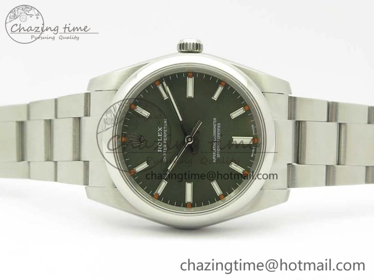 Oyster Perpetual 34mm 114200 UBF 1:1 Best Edition Green Dial on SS Bracelet A2836