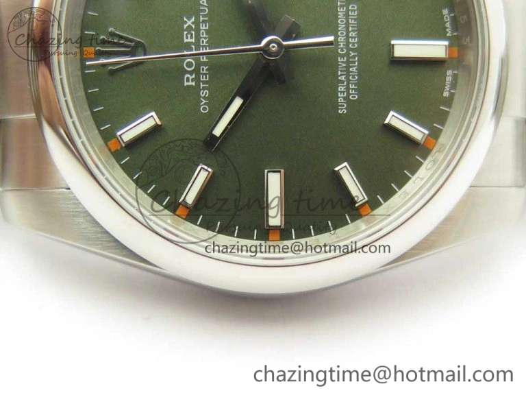 Oyster Perpetual 34mm 114200 UBF 1:1 Best Edition Green Dial on SS Bracelet A2836