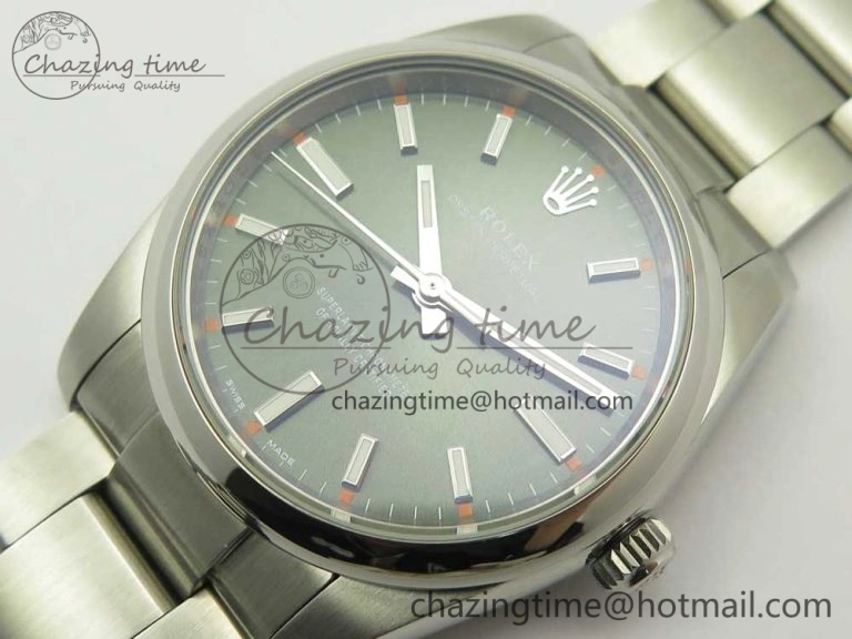Oyster Perpetual 34mm 114200 UBF 1:1 Best Edition Green Dial on SS Bracelet A2836