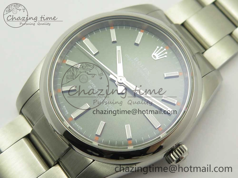 Oyster Perpetual 34mm 114200 UBF 1:1 Best Edition Green Dial on SS Bracelet A2836