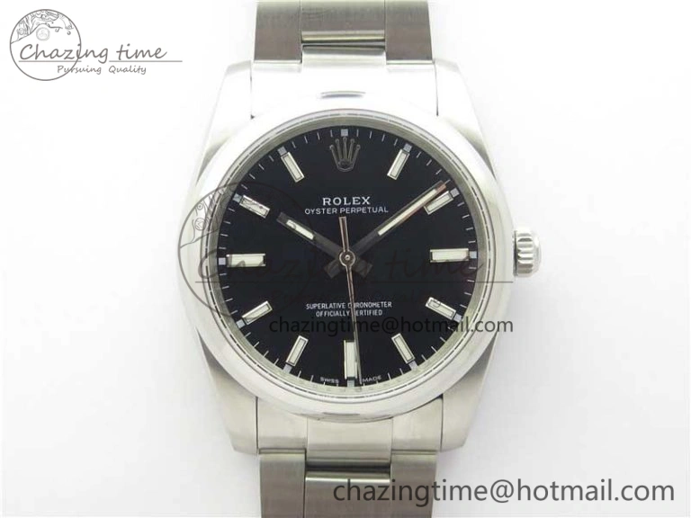 Oyster Perpetual 34mm 114200 UBF Best Edition Black Dial on SS Bracelet A2824