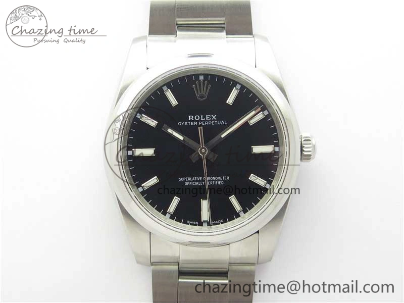 Oyster Perpetual 34mm 114200 UBF Best Edition Black Dial on SS Bracelet A2824