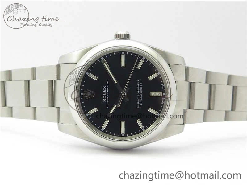 Oyster Perpetual 34mm 114200 UBF Best Edition Black Dial on SS Bracelet A2824