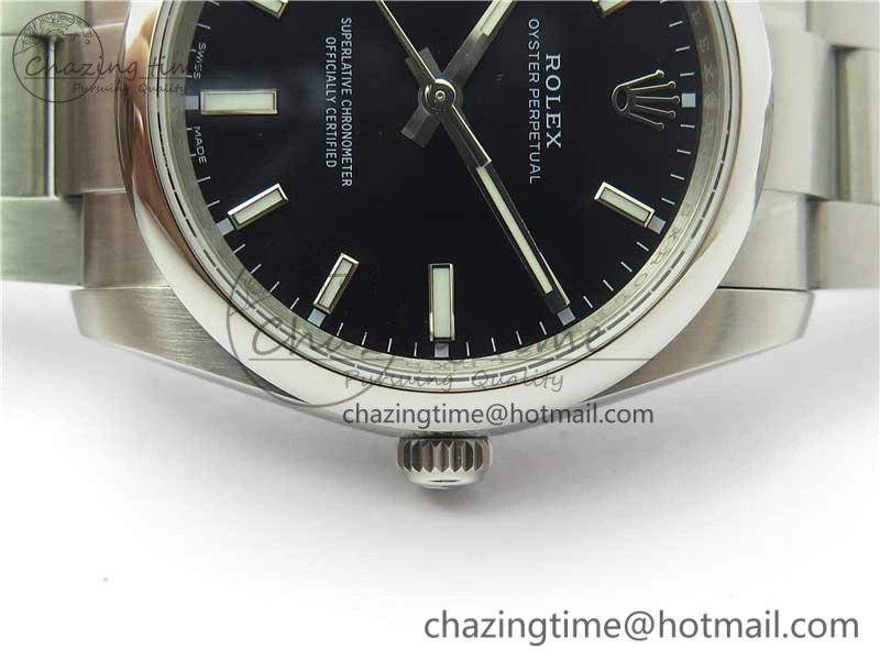 Oyster Perpetual 34mm 114200 UBF Best Edition Black Dial on SS Bracelet A2824