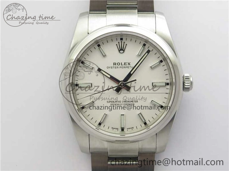 Oyster Perpetual 34mm 114200 UBF Best Edition White Dial on SS Bracelet A2824