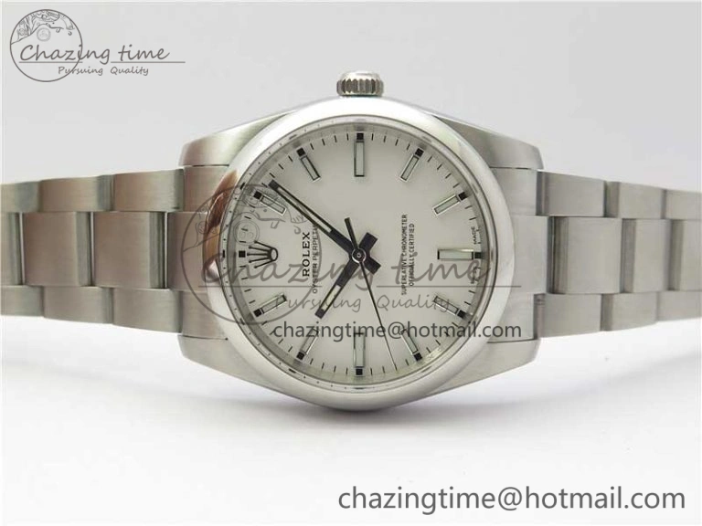 Oyster Perpetual 34mm 114200 UBF Best Edition White Dial on SS Bracelet A2824