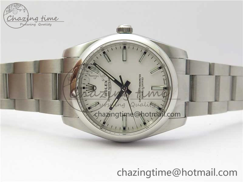 Oyster Perpetual 34mm 114200 UBF Best Edition White Dial on SS Bracelet A2824