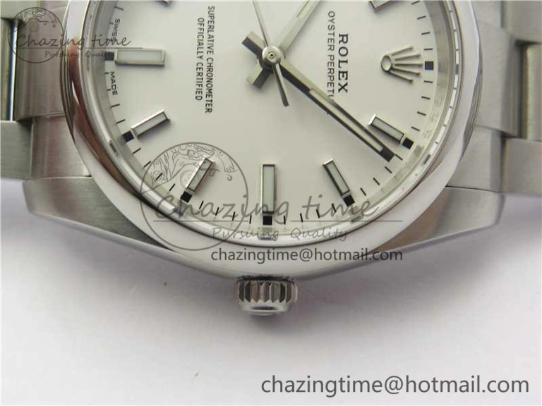 Oyster Perpetual 34mm 114200 UBF Best Edition White Dial on SS Bracelet A2824
