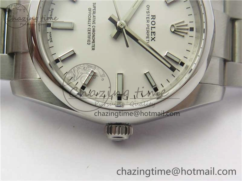 Oyster Perpetual 34mm 114200 UBF Best Edition White Dial on SS Bracelet A2824