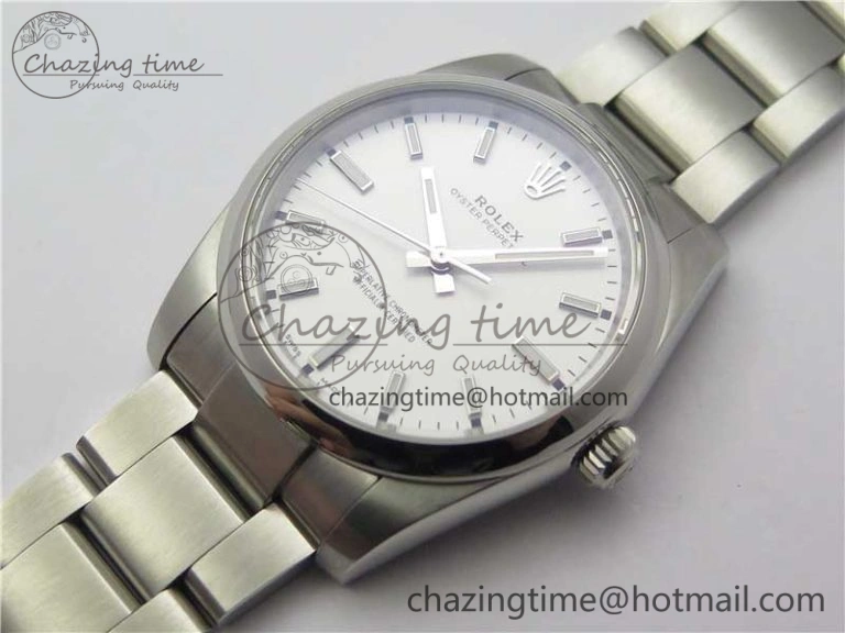 Oyster Perpetual 34mm 114200 UBF Best Edition White Dial on SS Bracelet A2824
