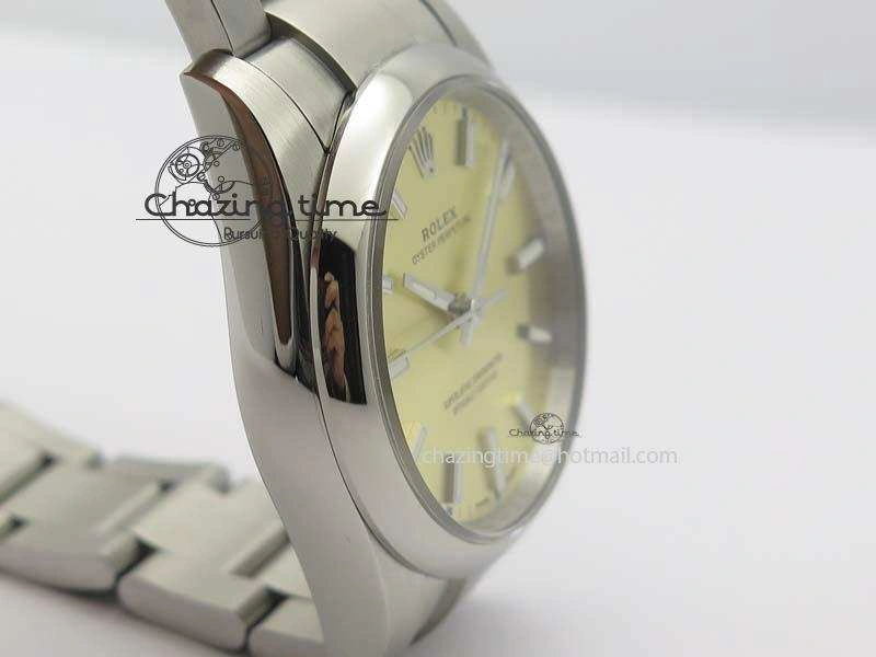 Oyster Perpetual 34mm Ladies 114300 1:1 Best Edition Champagne Dial On SS Bracelet A2824