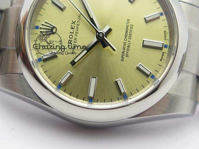 Oyster Perpetual 34mm Ladies 114300 1:1 Best Edition Champagne Dial On SS Bracelet A2824