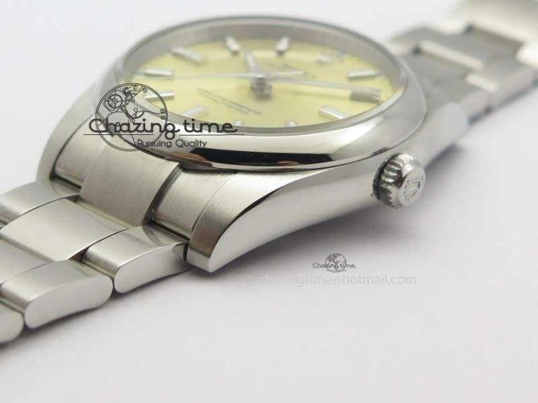 Oyster Perpetual 34mm Ladies 114300 1:1 Best Edition Champagne Dial On SS Bracelet A2824