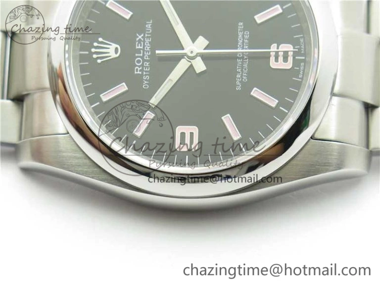 Oyster Perpetual 36 116000 KRF 1:1 Best Edition 904L Steel Black Dial Pink Lume on SS Bracelet A2824