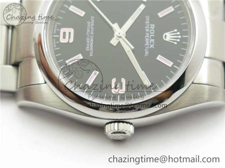 Oyster Perpetual 36 116000 KRF 1:1 Best Edition 904L Steel Black Dial Pink Lume on SS Bracelet A2824